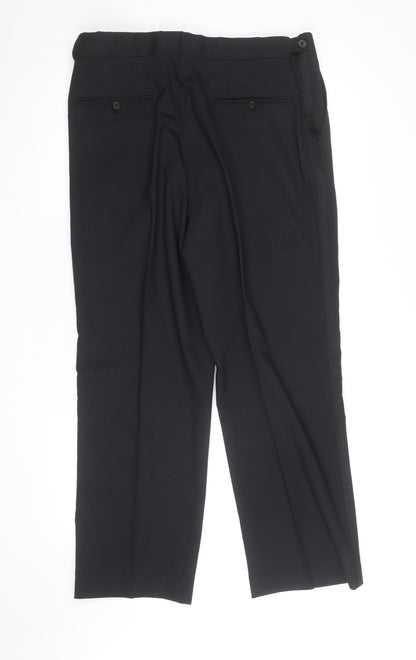 Taylor & Wright Men's Black 36S Pleated Dress Trousers