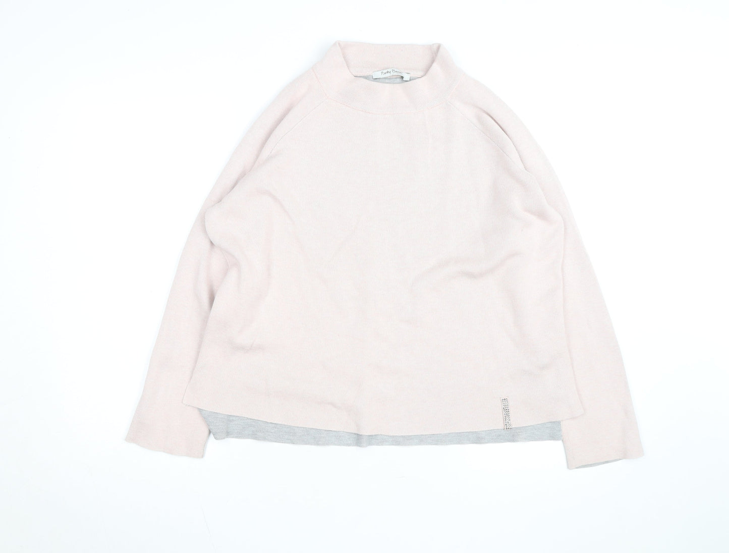 Betty Barclay Women’s Pink Mock Neck Long Sleeve Pullover Jumper Size 12