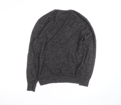 AllSaints Men’s Grey Wool Crew Neck Jumper Size S