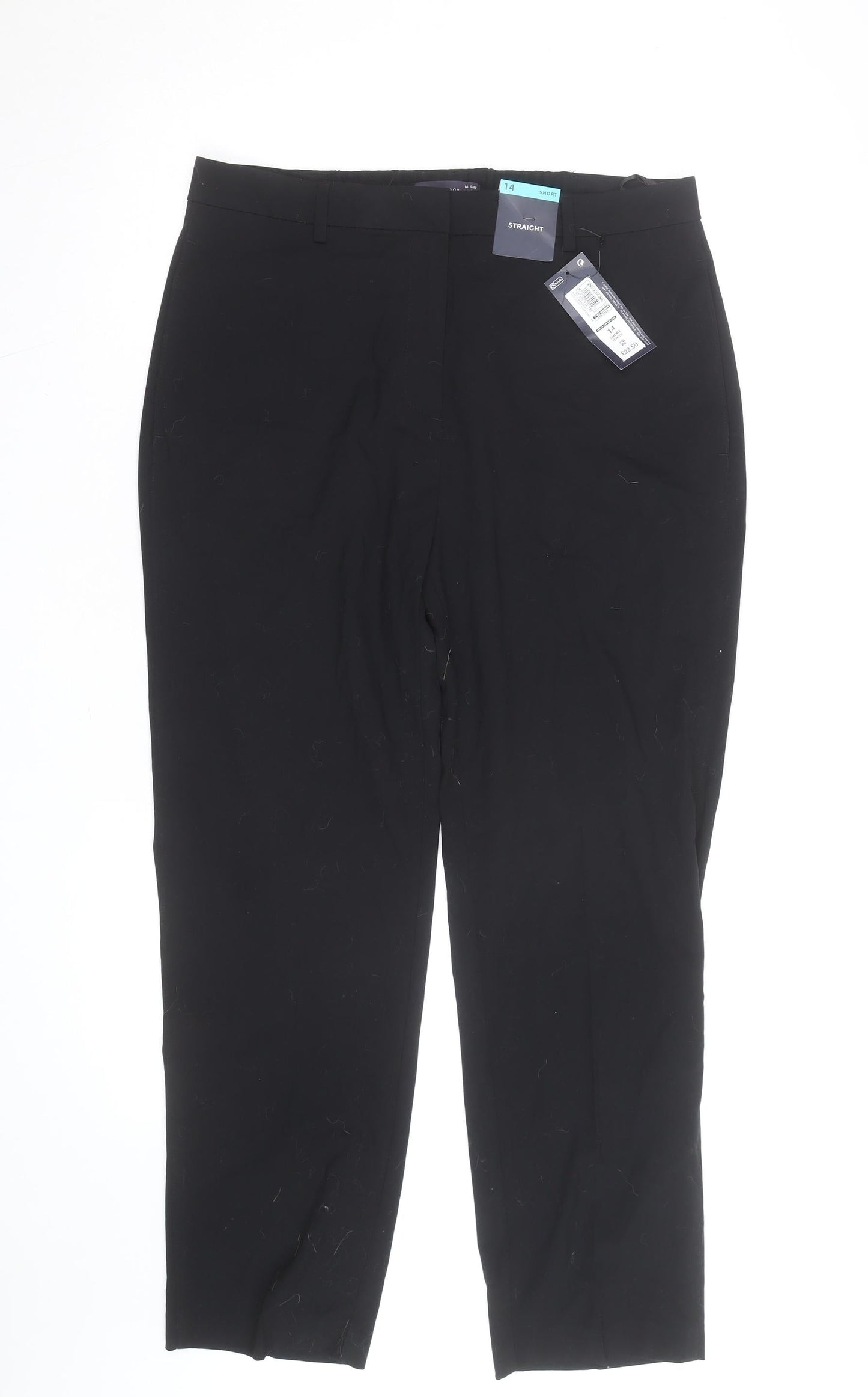 Marks and Spencer Women Black Size 14 Straight Leg Trousers