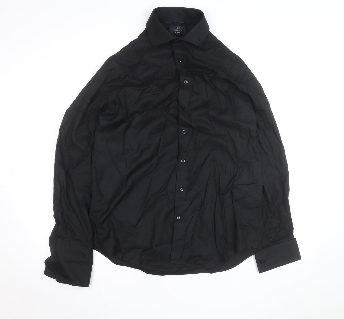 Marks and Spencer Women’s Black Slim Fit Button-Up Shirt Size 16