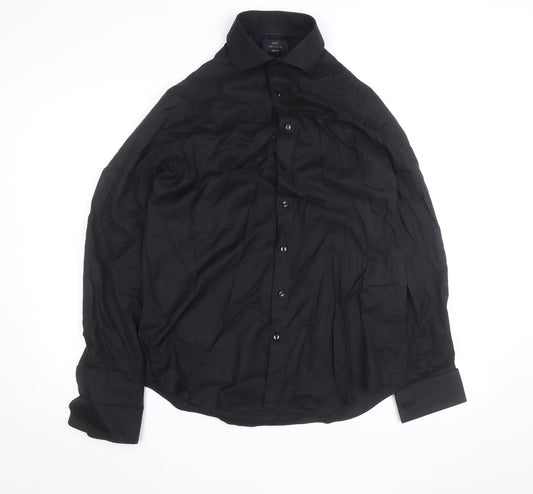 Marks and Spencer Women’s Black Slim Fit Button-Up Shirt Size 16