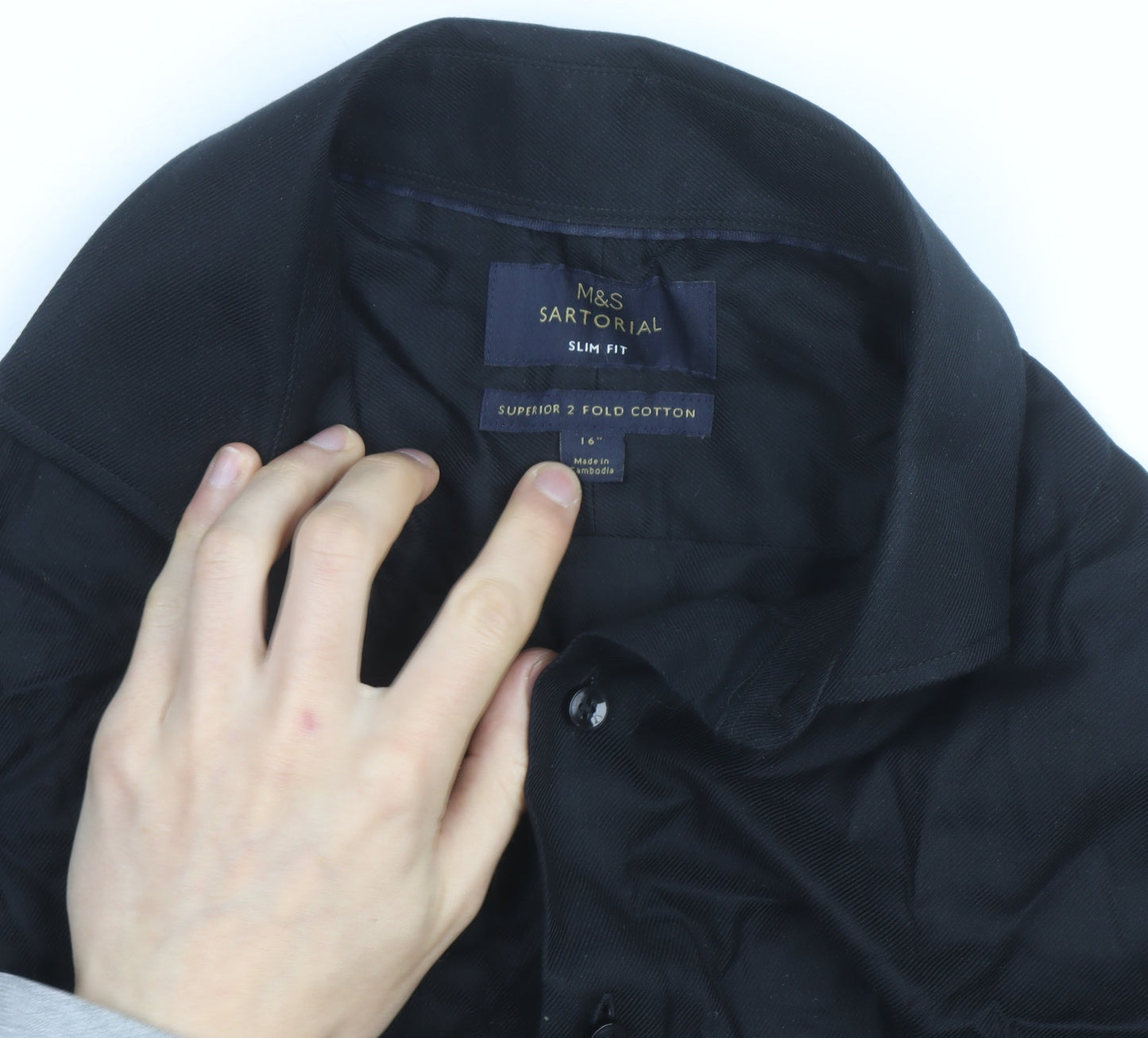 Marks and Spencer Women’s Black Slim Fit Button-Up Shirt Size 16