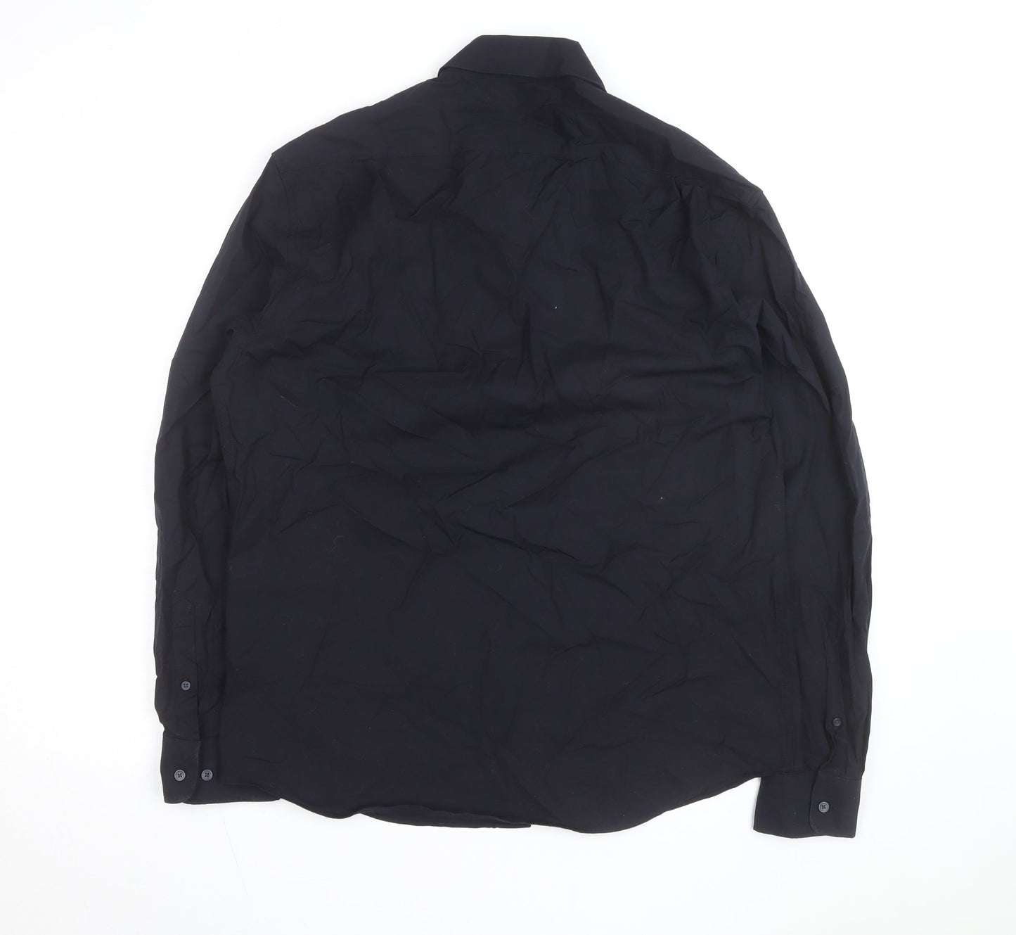 Marks and Spencer Autograph Black Regular Fit Long Sleeve Performance Shirt Men L