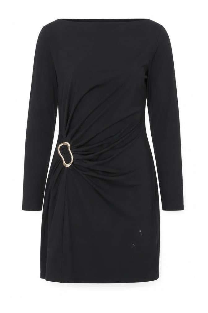 Marks & Spencer Women’s Black Size 14 Bodycon Dress with Buckle Detail