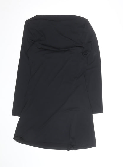Marks and Spencer Women’s Black Size 14 Bodycon Dress with Buckle Detail