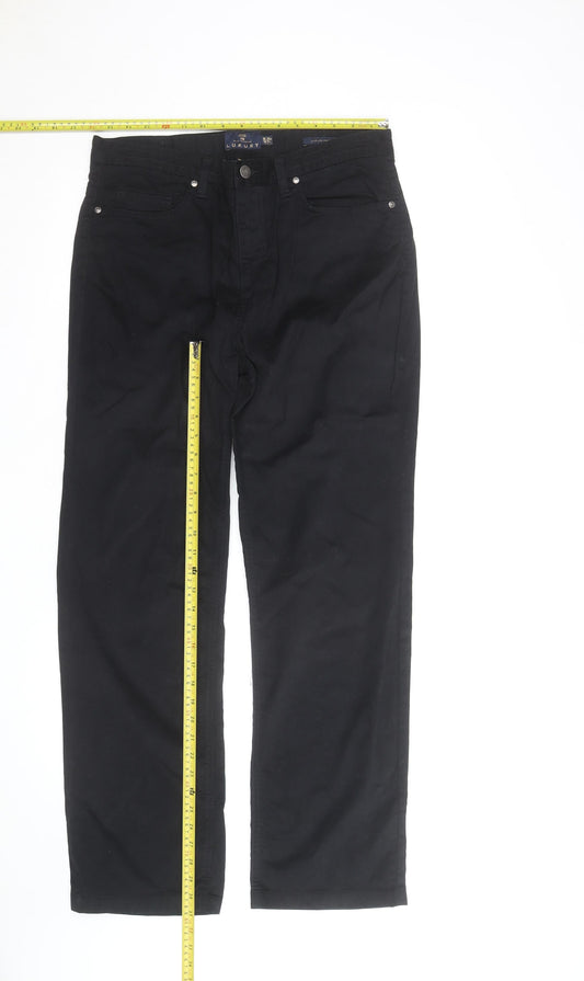 Marks and Spencer Blue Harbour Black Mens Chino Trousers 34W 31L Cotton Blend