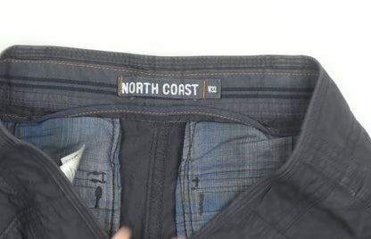 North Coast Mens Black Cargo Shorts W32 Regular Fit Cotton