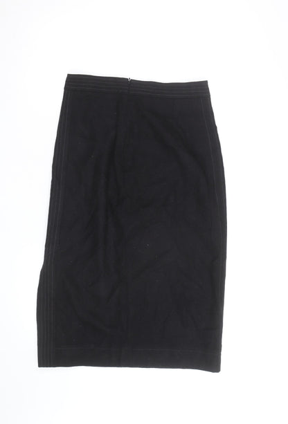 Boden Women's Black Cotton Pencil Skirt Size 12 Knee Length