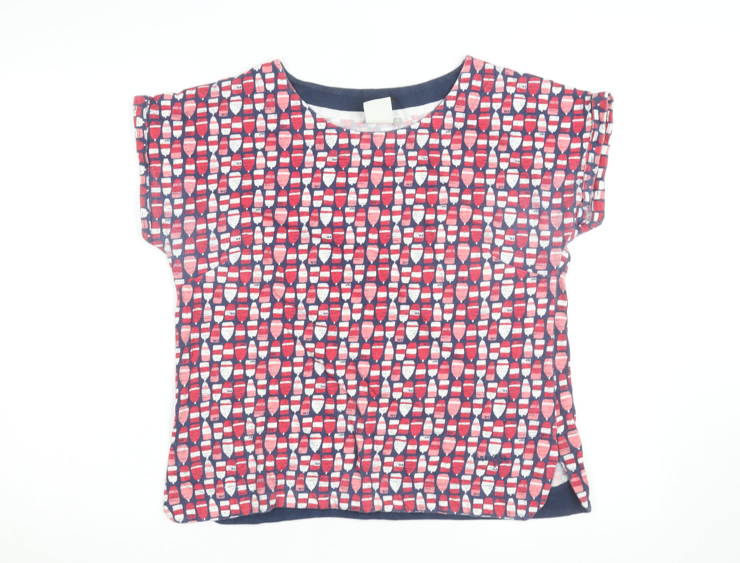 Weird Fish Womens Multicoloured Nautical Cotton T-Shirt Size 14
