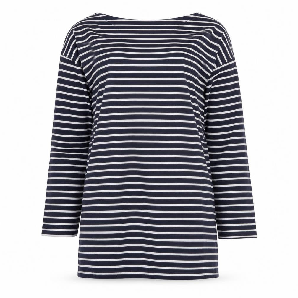 Dorothy Perkins Women’s Blue White Striped 3/4 Sleeve Cotton Top UK 8
