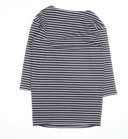 Dorothy Perkins Women’s Blue White Striped 3/4 Sleeve Cotton Top UK 8
