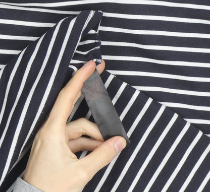 Dorothy Perkins Women’s Blue White Striped 3/4 Sleeve Cotton Top UK 8