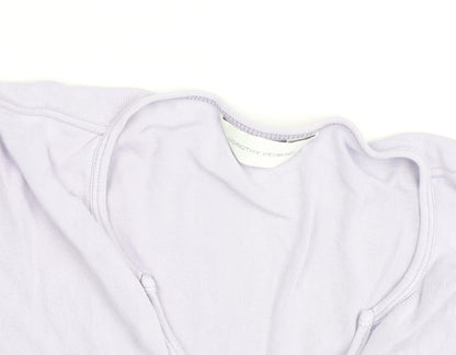 Dorothy Perkins Women Purple Cotton V-Neck 3/4 Sleeve Tunic Blouse M