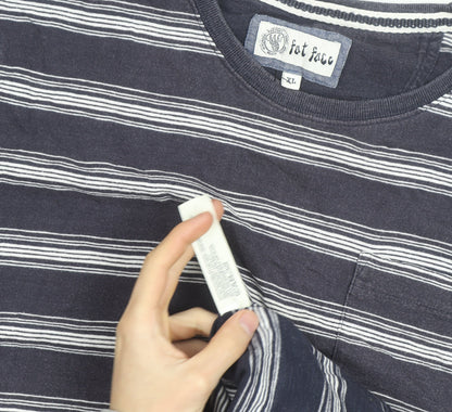 Fat Face Men's Blue Striped Cotton Crew Neck T-Shirt XL
