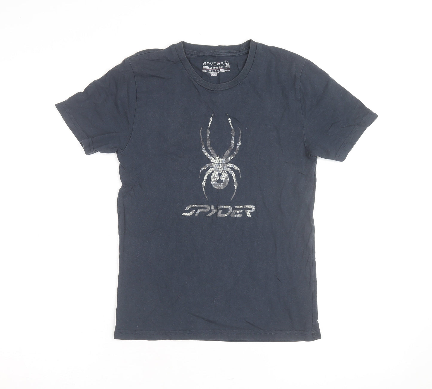 Spyder Boys Black Graphic Spider Logo Short Sleeve Cotton T-Shirt 14-16 Years