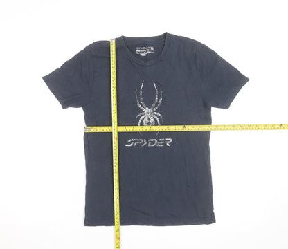 Spyder Boys Black Graphic Spider Logo Short Sleeve Cotton T-Shirt 14-16 Years