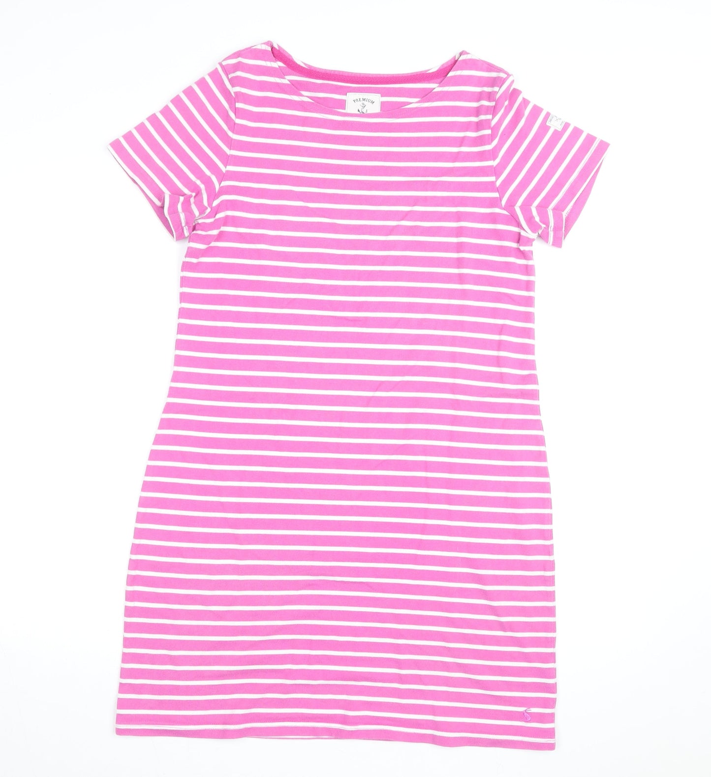 Joules Women’s Pink Striped Cotton T-Shirt Dress Size 14