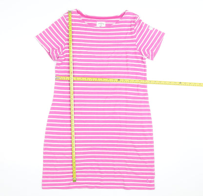 Joules Women’s Pink Striped Cotton T-Shirt Dress Size 14