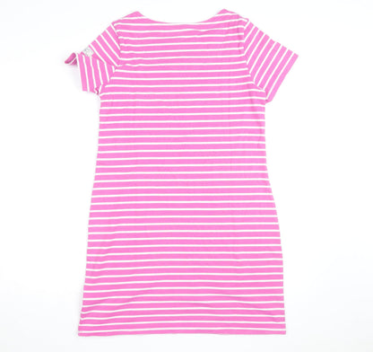 Joules Women’s Pink Striped Cotton T-Shirt Dress Size 14