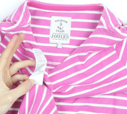 Joules Women’s Pink Striped Cotton T-Shirt Dress Size 14