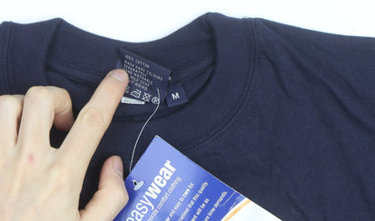 Portwest Men's Blue Cotton Crew Neck Work T-Shirt M