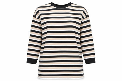 ASOS Women’s Beige Striped 3/4 Sleeve Basic T-Shirt Size 10