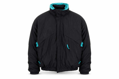 Herman's Men Black L 90s Retro Puffer Jacket Nylon Winter Coat