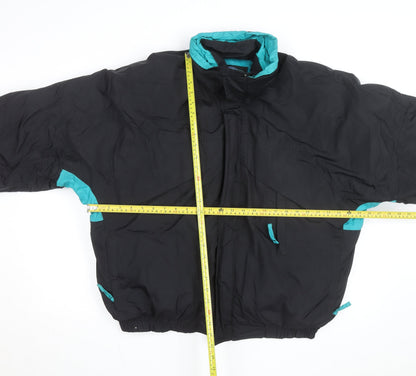Herman's Men Black L 90s Retro Puffer Jacket Nylon Winter Coat