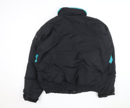 Herman's Men Black L 90s Retro Puffer Jacket Nylon Winter Coat