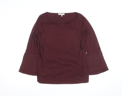 Hobbs Women Red Bell Sleeve Viscose Jersey Blouse Size M