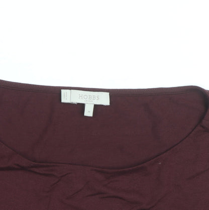 Hobbs Women Red Bell Sleeve Viscose Jersey Blouse Size M