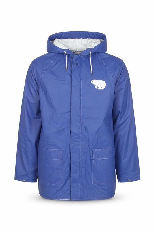 Uniroyal Men's Blue Waterproof Long Rain Coat Jacket Hooded Size S