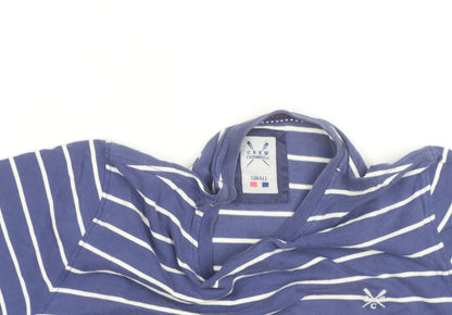 Crew Clothing Co. Men's Blue Striped Cotton Crew Neck T-Shirt Size S