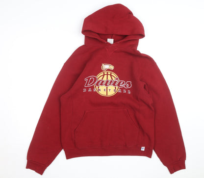 Russell Athletic Men's Red Pullover Hoodie Medium Graphic Sportswear