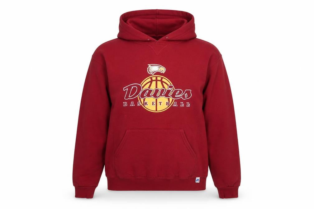 Russell Athletic Men's Red Pullover Hoodie Medium Graphic Sportswear