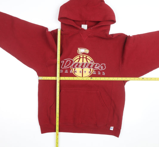 Russell Athletic Men's Red Pullover Hoodie Medium Graphic Sportswear