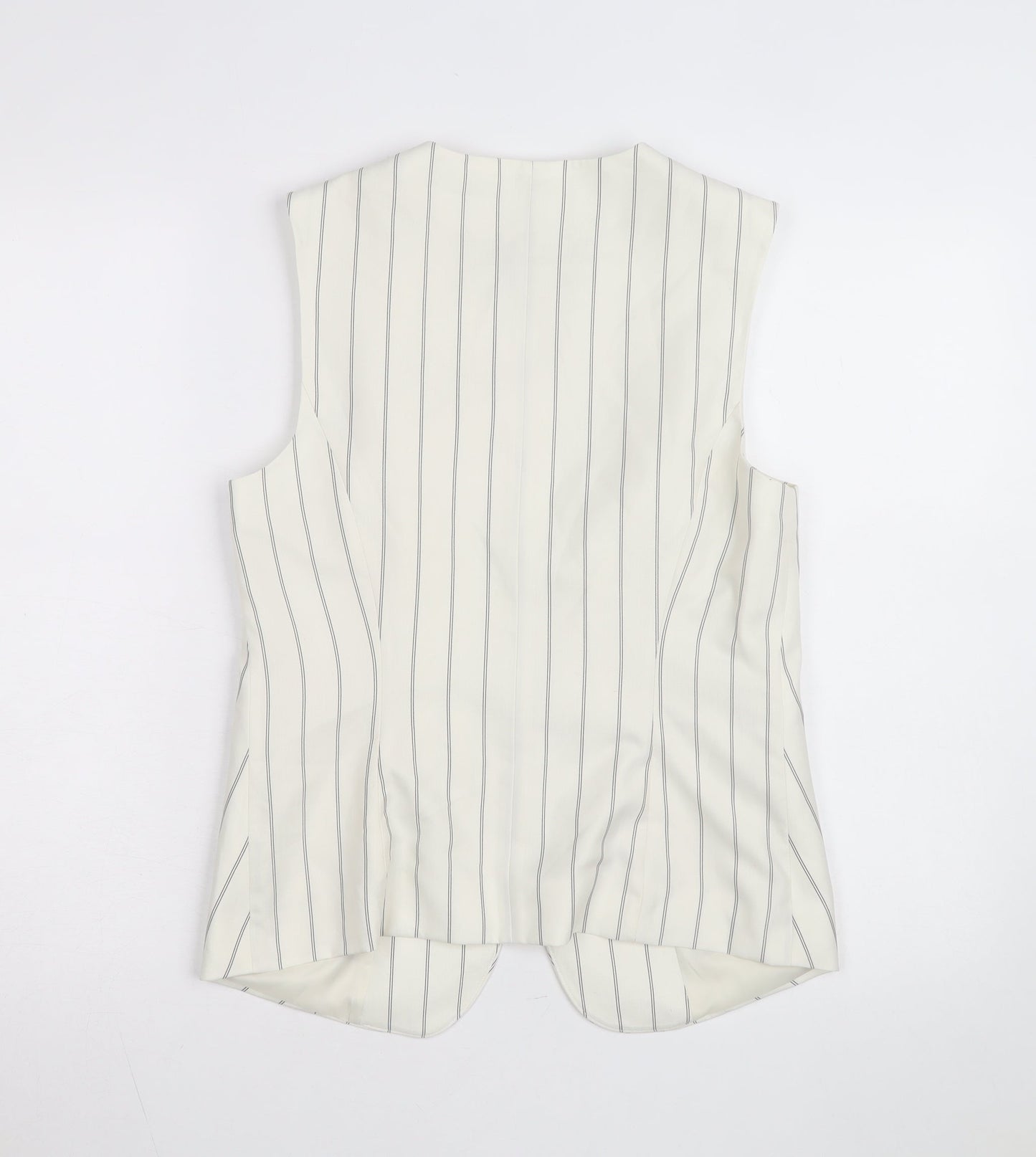 Marks and Spencer Women Ivory Striped Sleeveless Tunic Blouse Size 10
