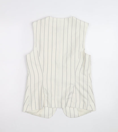 Marks and Spencer Women Ivory Striped Sleeveless Tunic Blouse Size 10