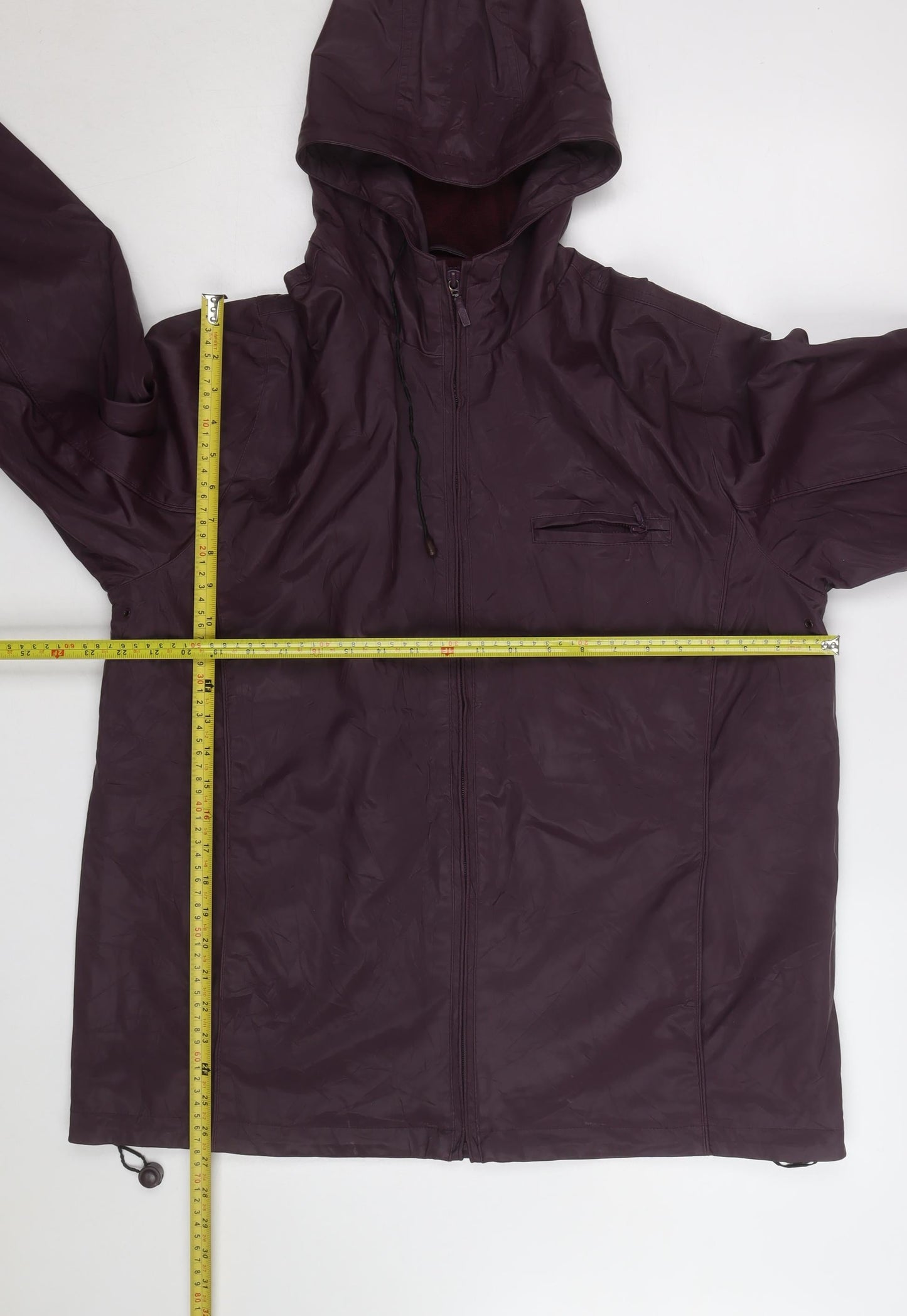 Basic Editions Men's Purple Hooded Nylon Windbreaker Jacket L