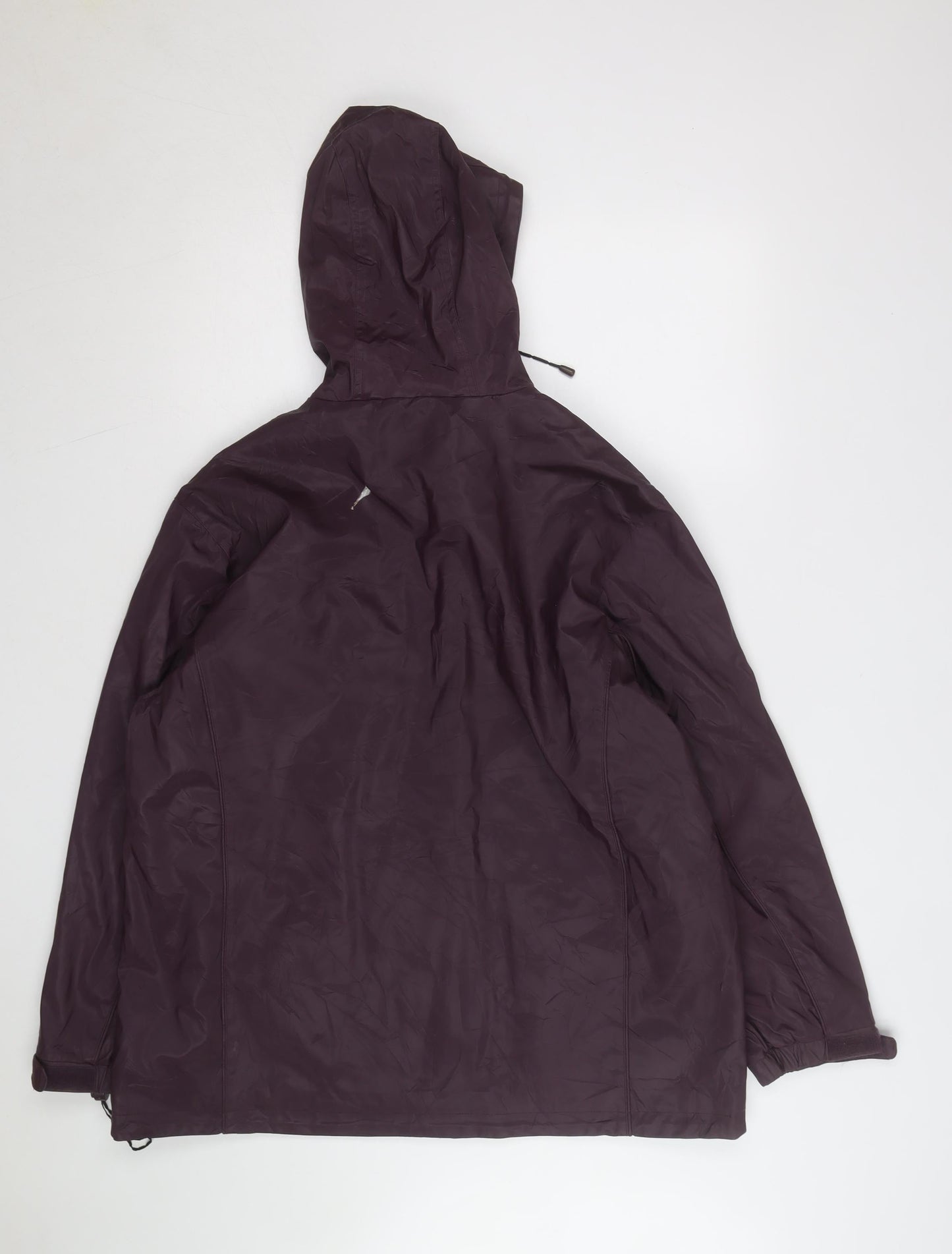 Basic Editions Men's Purple Hooded Nylon Windbreaker Jacket L