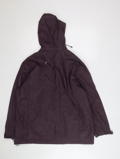 Basic Editions Men's Purple Hooded Nylon Windbreaker Jacket L