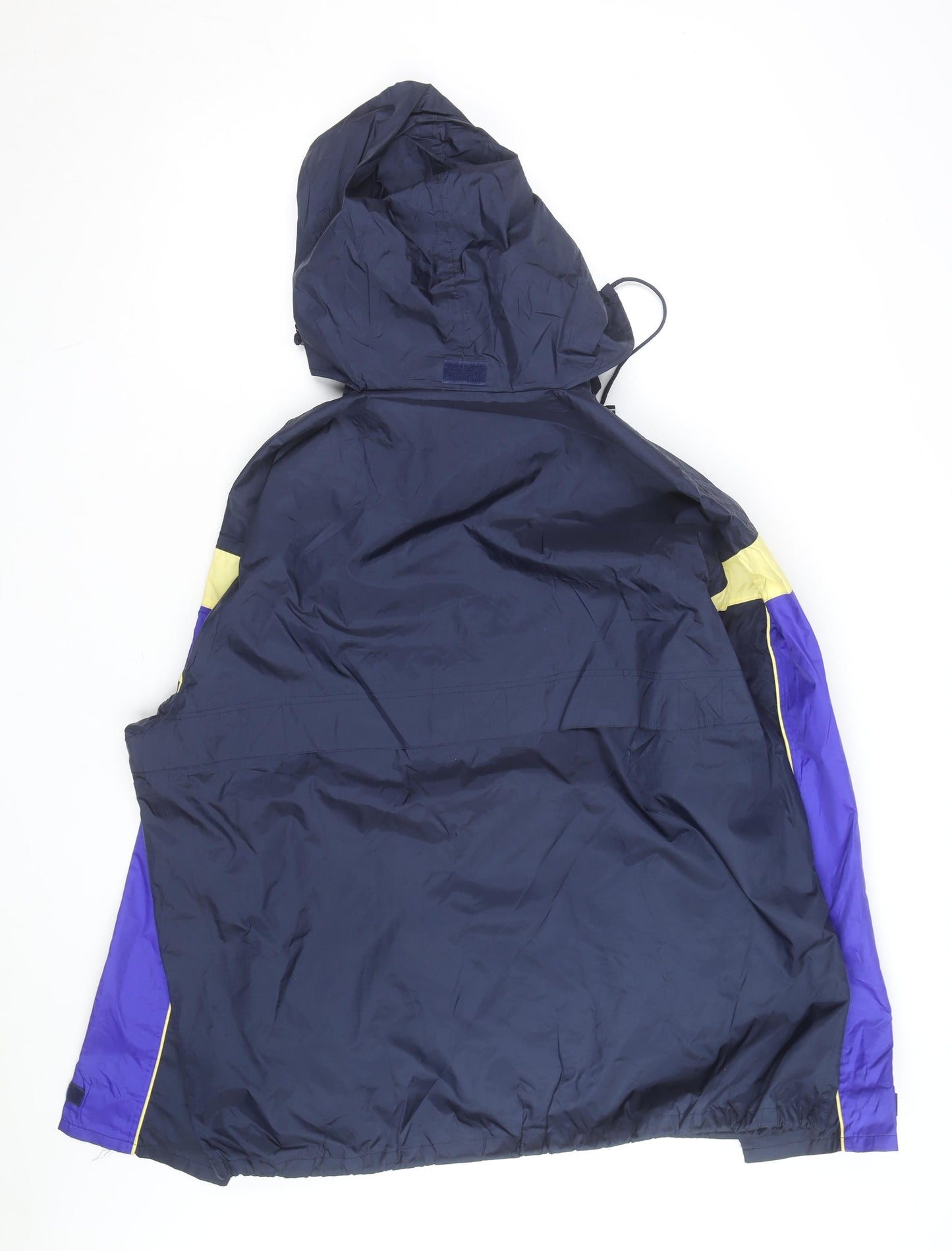 Folk Collection Men's Blue L Hooded Windbreaker Jacket