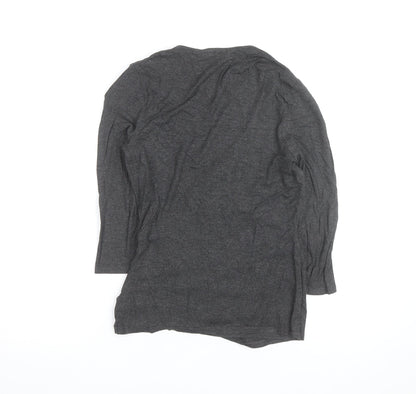 Hobbs Women’s Grey Wrap Jersey Blouse Long Sleeve Size S