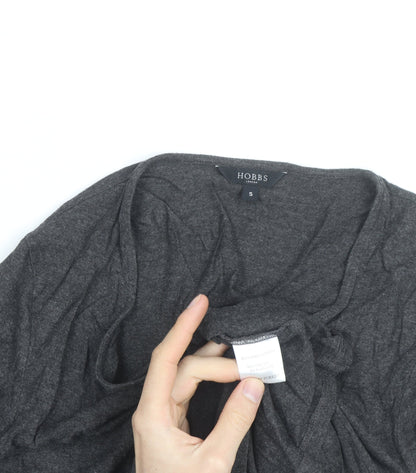 Hobbs Women’s Grey Wrap Jersey Blouse Long Sleeve Size S