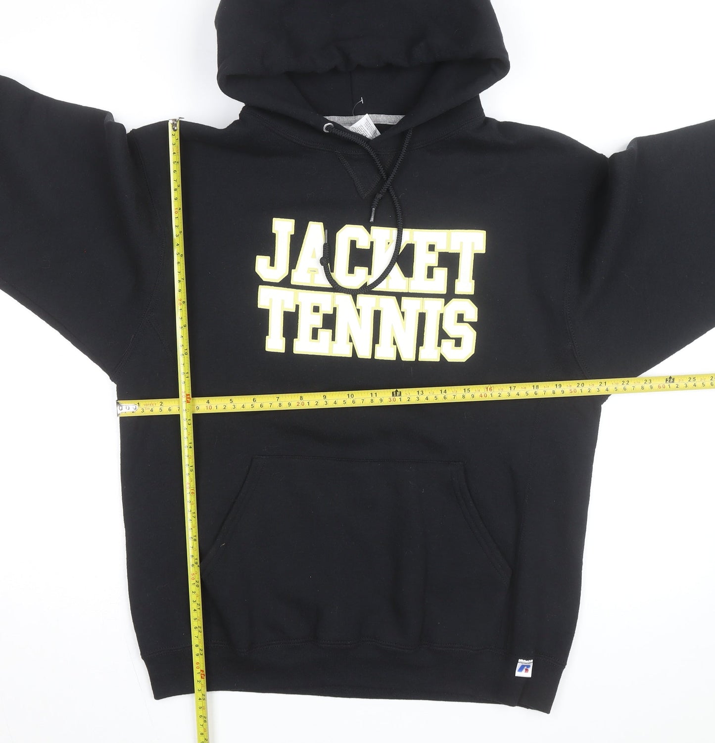 Russell Athletic Men's Black Pullover Hoodie M Graphic Sports Fleece