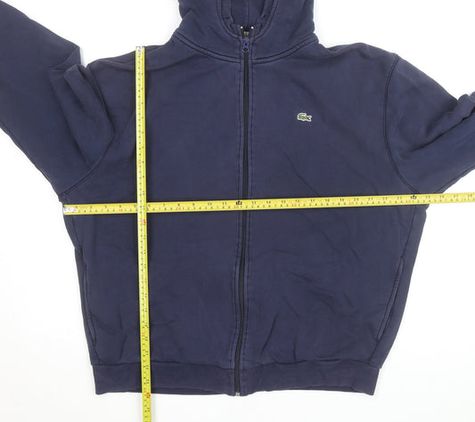 Lacoste Men's Blue Full Zip Hoodie 2XL Regular Fit Cotton Blend