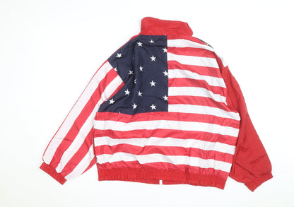 Angel Sports Men's Multicoloured XL USA Flag Windbreaker Jacket
