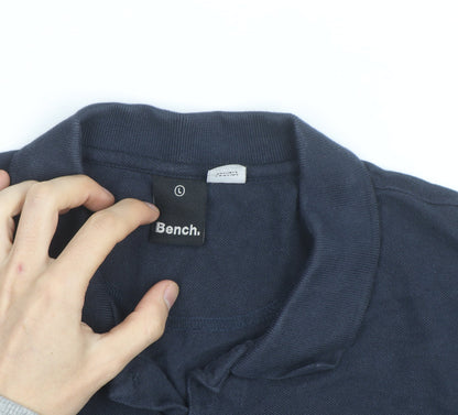 Bench Men’s Navy Blue Polo Shirt Size L Cotton Casual Top