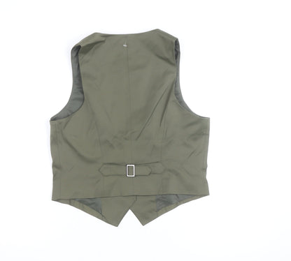 Talbots Women Khaki Green Suit Waistcoat Size 10 Stretch Classic Fit